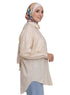Latte Pocket Over Size Linen Shirt - Khotwh